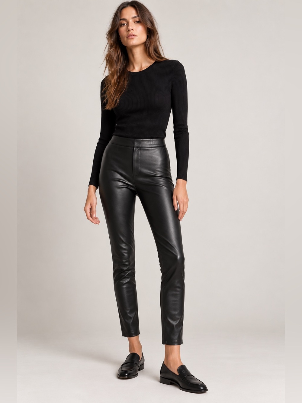 Aritzia Wilfred Free Daria Faux Leather Leggings Black High Rise S